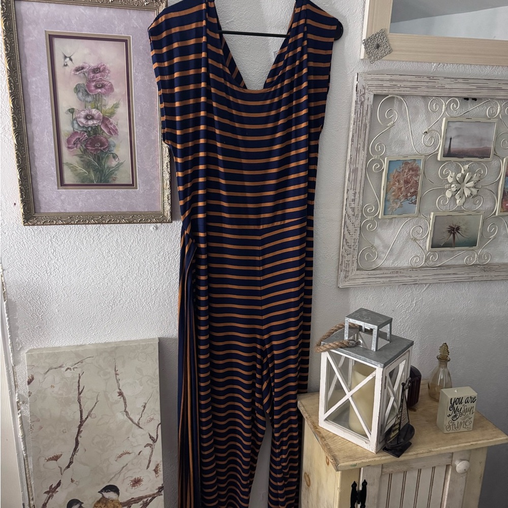 Old navy Striped Jumpsuit in Navy and Orange